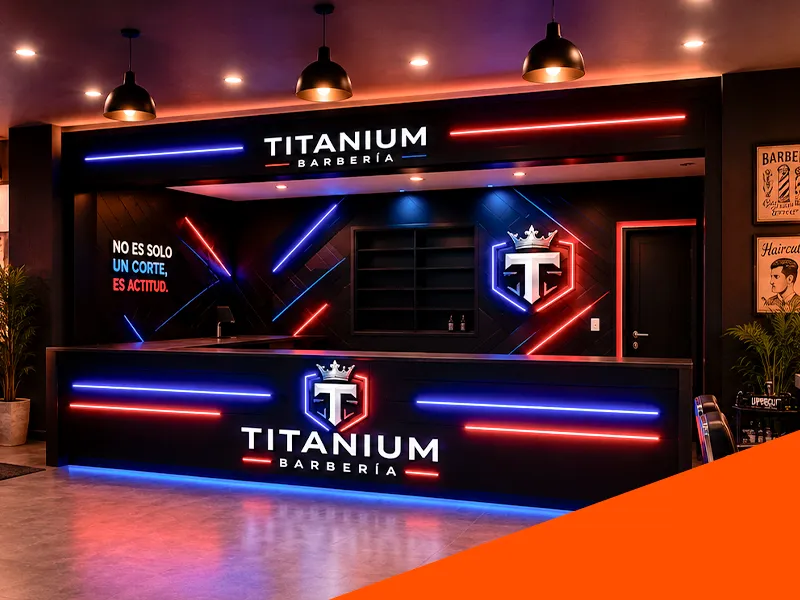 Barbería dentro del complejo Titanium Arena en Lambaré